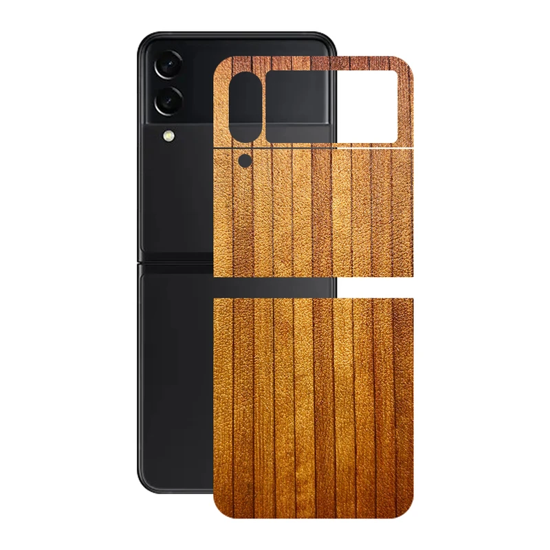 برچسب پوششی ریمکس مدل Leth طرح چوب مناسب برای گوشی موبایل سامسونگ Galaxy Z Flip3