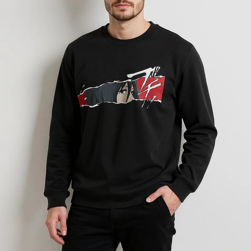 سویشرت مردانه مدل دورس انیمه ای اتک ان تایتان شخصیت میکاسا anm060