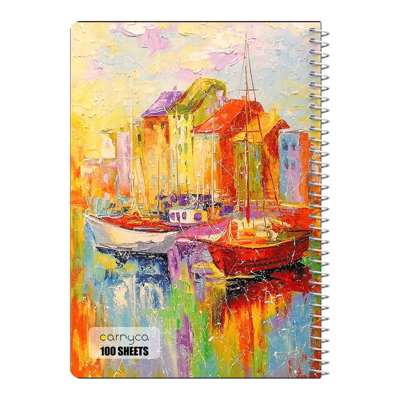 دفتر شطرنجی 100 برگ سیمی کارنیکا طرح نقاشی های آبرنگی Watercolor Paintings کد 71661