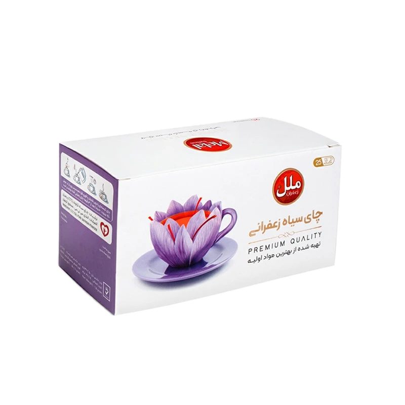 چای سیاه کیسه ای زعفرانی ملل - بسته 25 عددی