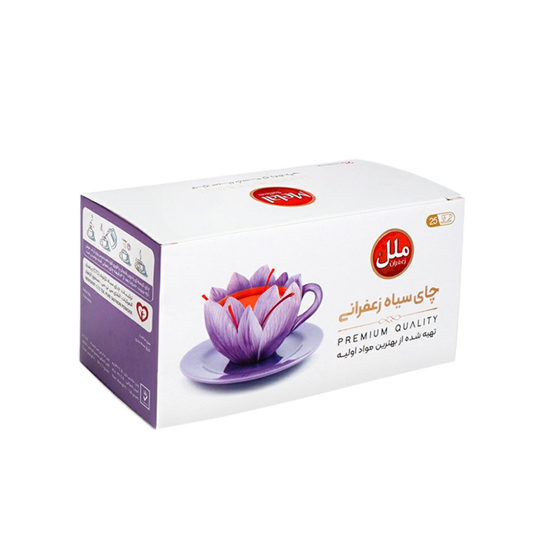 چای سیاه کیسه ای زعفرانی ملل - بسته 25 عددی