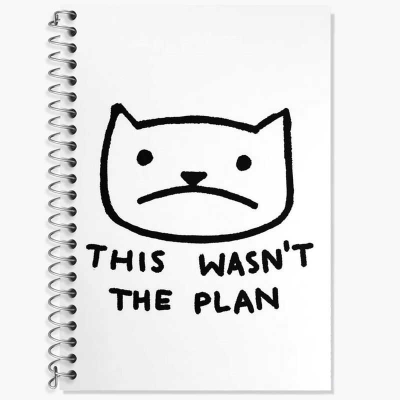 دفتر زبان 50 برگ خندالو مدل سه خط طرح گربه ناراحت کد 29291