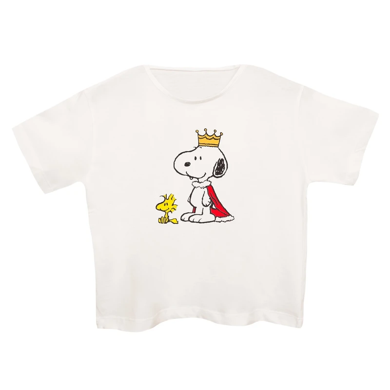 کراپ‌تی شرت آستین کوتاه زنانه مدل اسنوپی کد 59