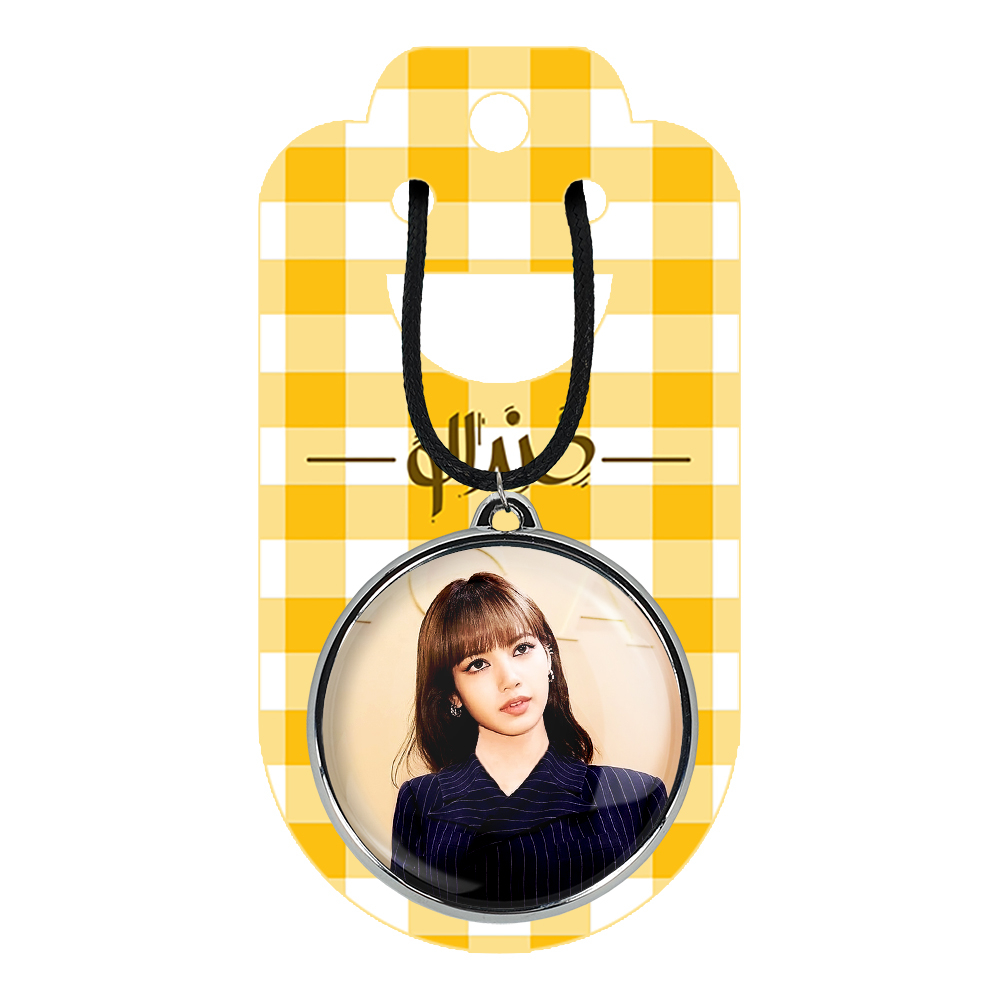 گردنبند خندالو مدل لیسا بلک پینک کد 1424114244