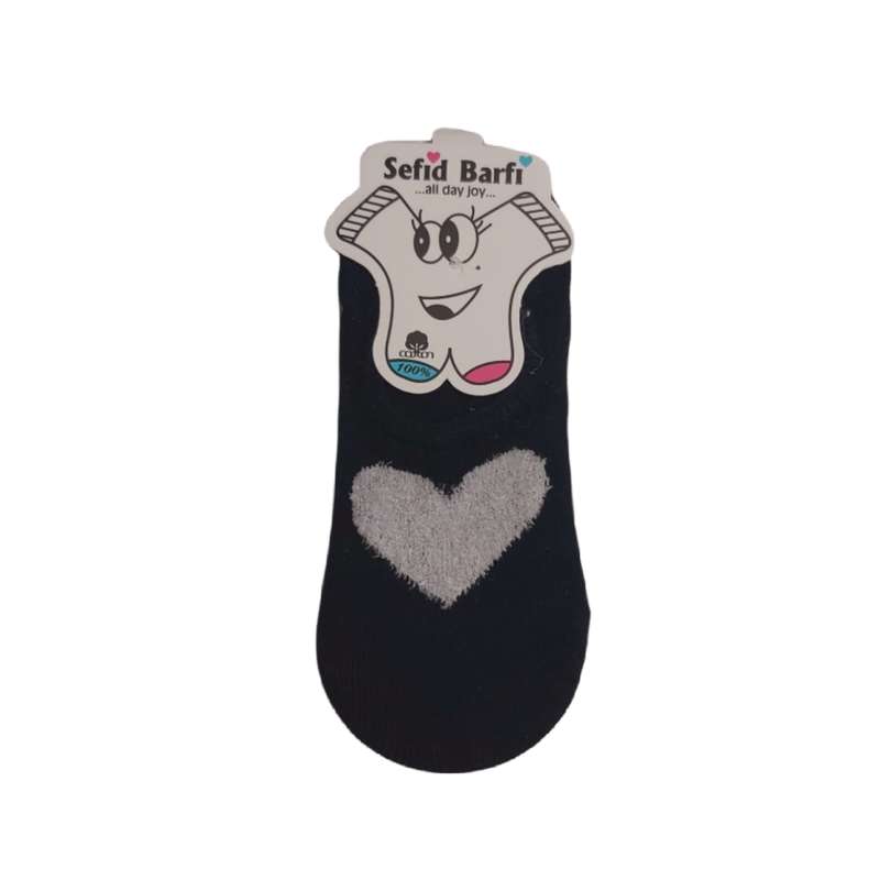 جوراب دخترانه سفید برفی مدل قلب
