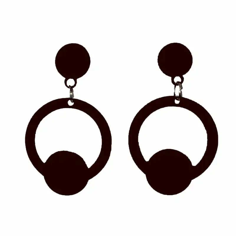 گوشواره زنانه مدل ستاره و دایره کد E.4ST.CHM مجموعه‌ دو عددی