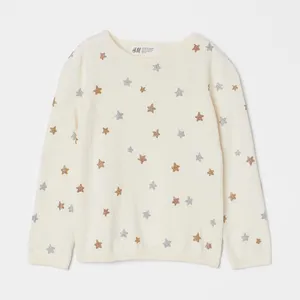 پلیور دخترانه اچ اند ام مدل Natural white/stars