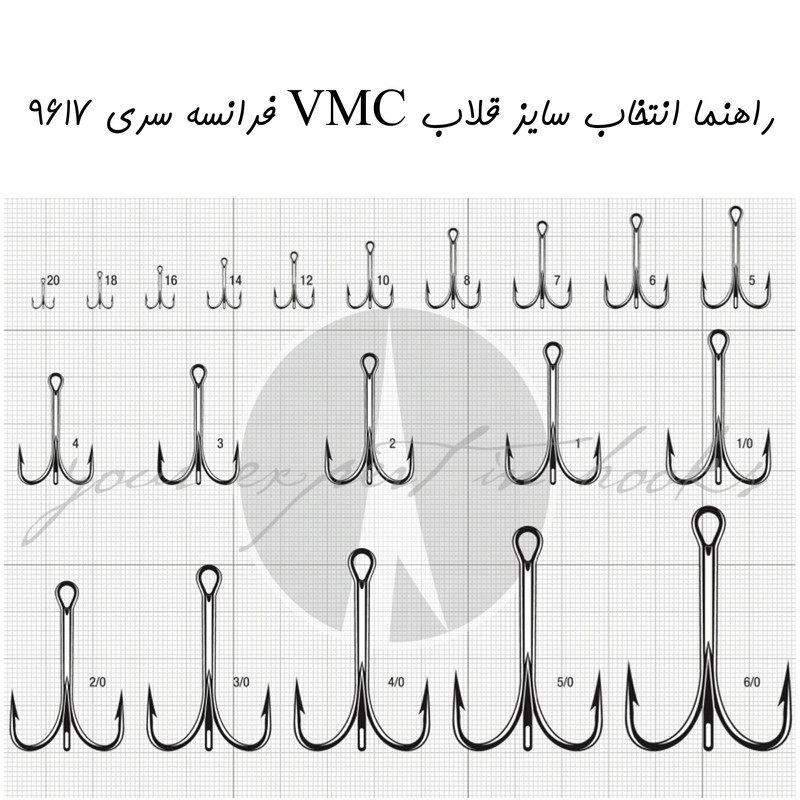 قلاب ماهیگیری وی ام سی کد 9617 سایز Ni 5.0 بسته 3 عددی