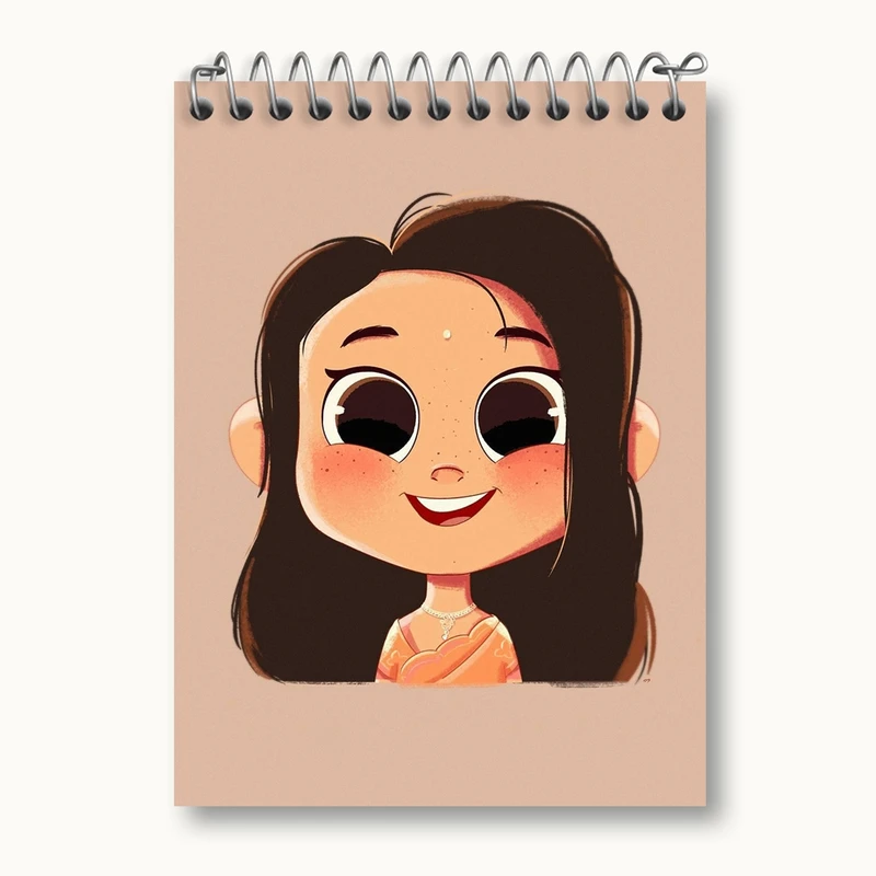 دفتر یادداشت 50 برگ خندالو مدل دخترونه کد 6055