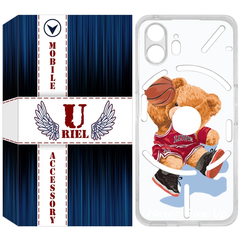 کاور یوریل مدل Clear کد 63 طرح خرس ورزشکار مناسب برای گوشی موبایل ناتینگ فون 2