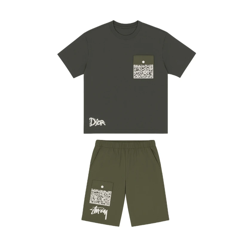 ست تی‌شرت آستین کوتاه و شلوارک پسرانه مدل 501101S