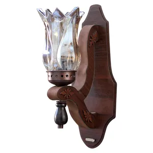 چراغ دیواری چوبین مدل لاله خورشیدی  کد MDLP 140/1