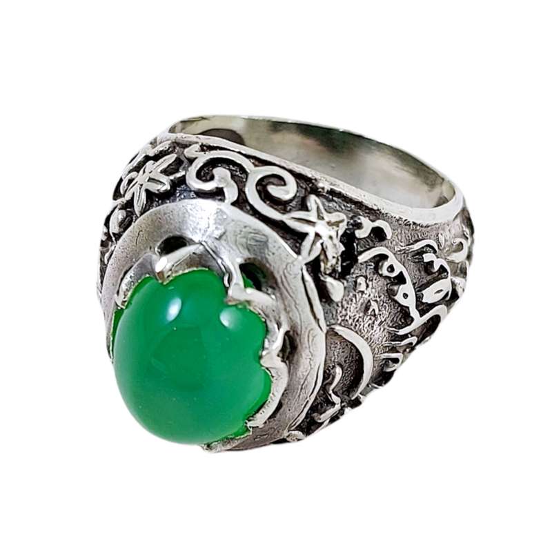 انگشتر نقره مردانه مدل عقیق