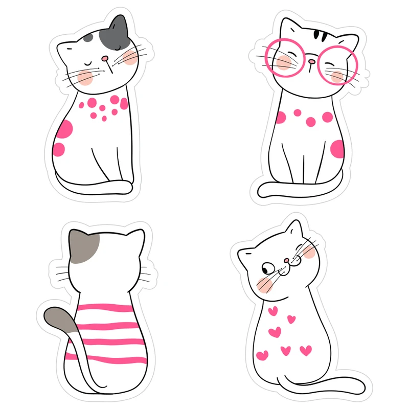 استیکر لپ تاپ مدل گربه کد ST175 مجموعه 4 عددی