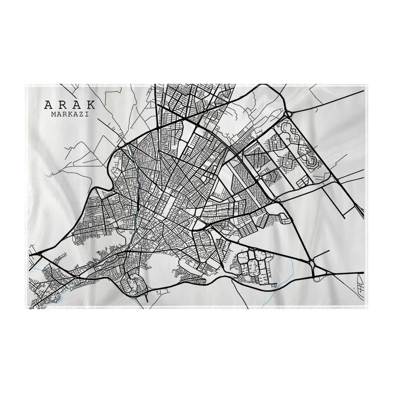 کاغذ کادو ترمه طراحان ایده مدل نقشه شهر اراک کد map0513 سایز 57x37 سانتی متر