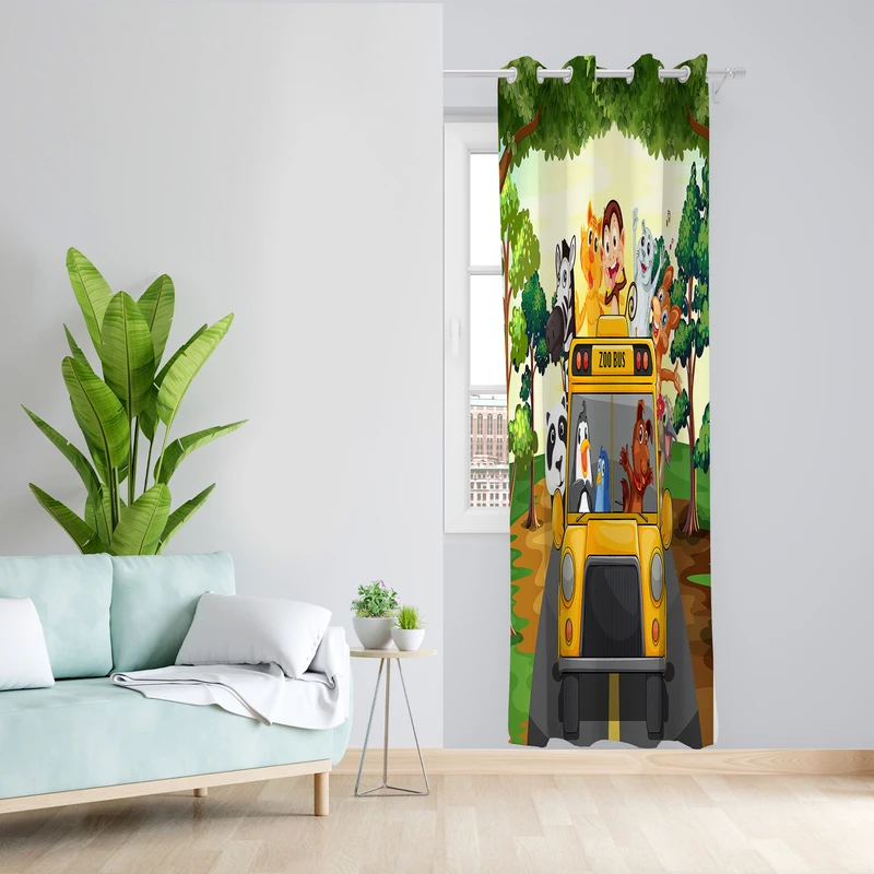 پرده طرح کودک مدل مخمل پانچی کد 4044 z سایز 140x200 سانتی متر