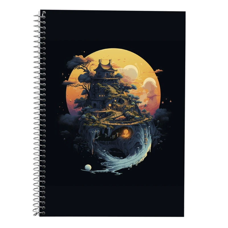 دفتر زبان 50 برگ مدوپد مدل سه خط طرح Ghibli کد DF2391