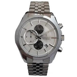 ساعت مچی عقربه‌ای مردانه رومانسون مدل بندفلزی سه موتور کرنوگراف ضدآب کد 0011SER
