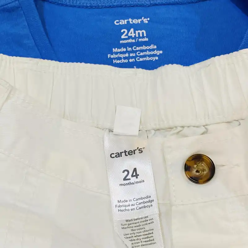 ست تی شرت و شلوارک نوزادی کارترز مدل جینیوس