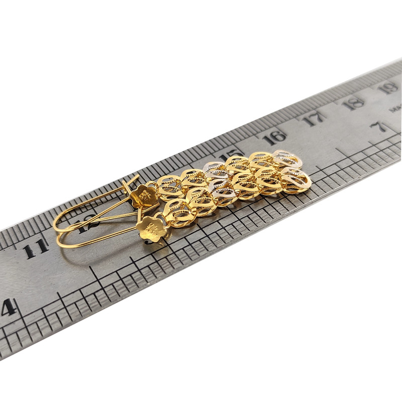 گوشواره طلا 18 عیار زنانه طلا و جواهرسازی افرا مدل لیزری 133