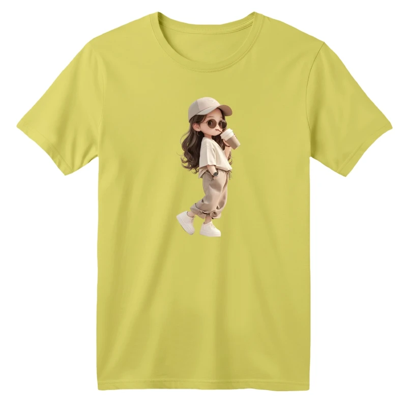 تی شرت آستین کوتاه بچگانه مدل دخترک اسپرت