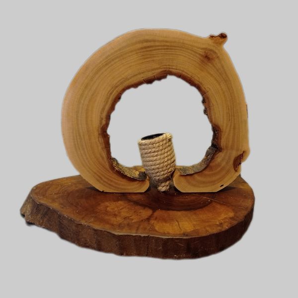 آباژور رومیزی مدل چوبی روستیک کد 001