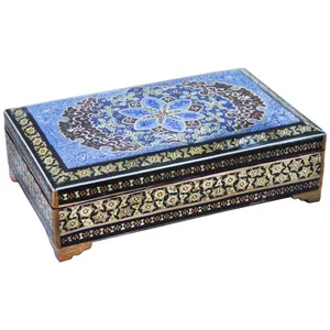 جعبه جواهرات خاتم کاری مدل 1422 طرح تذهیب کد 37488