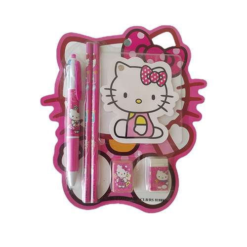 بسته لوازم تحریر مدل دوستان طرح کیتی مجموعه 6 عددی