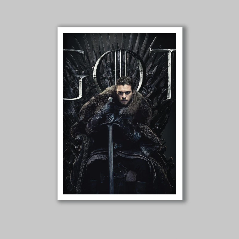 تابلو لیلیان طرح سریال بازی تاج و تخت کد LA-G10262 فریم سفید