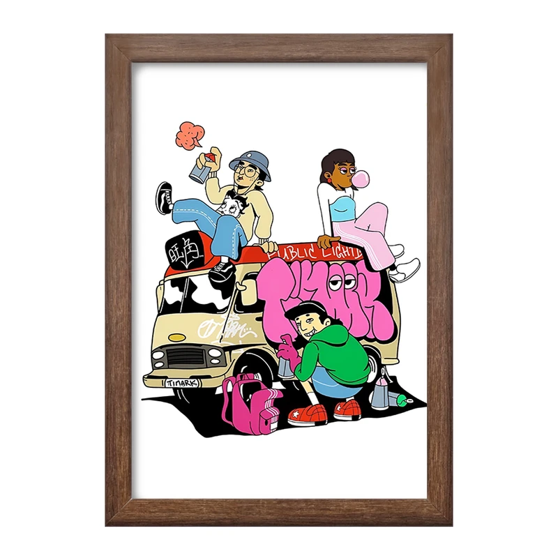 تابلو خندالو طرح بچه های خیابانی کد F4371