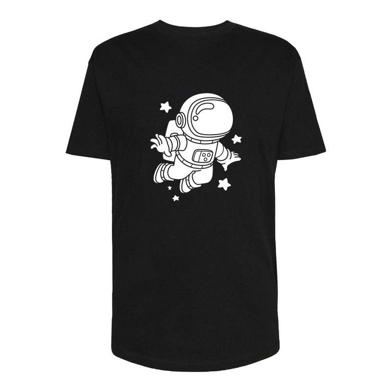 تی شرت لانگ مردانه مدل فضانورد کد Sh166 رنگ مشکی