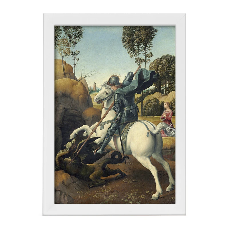 تابلو خندالو مدل نقاشی سنت جورج و اژدها اثر رافائل کد F12326