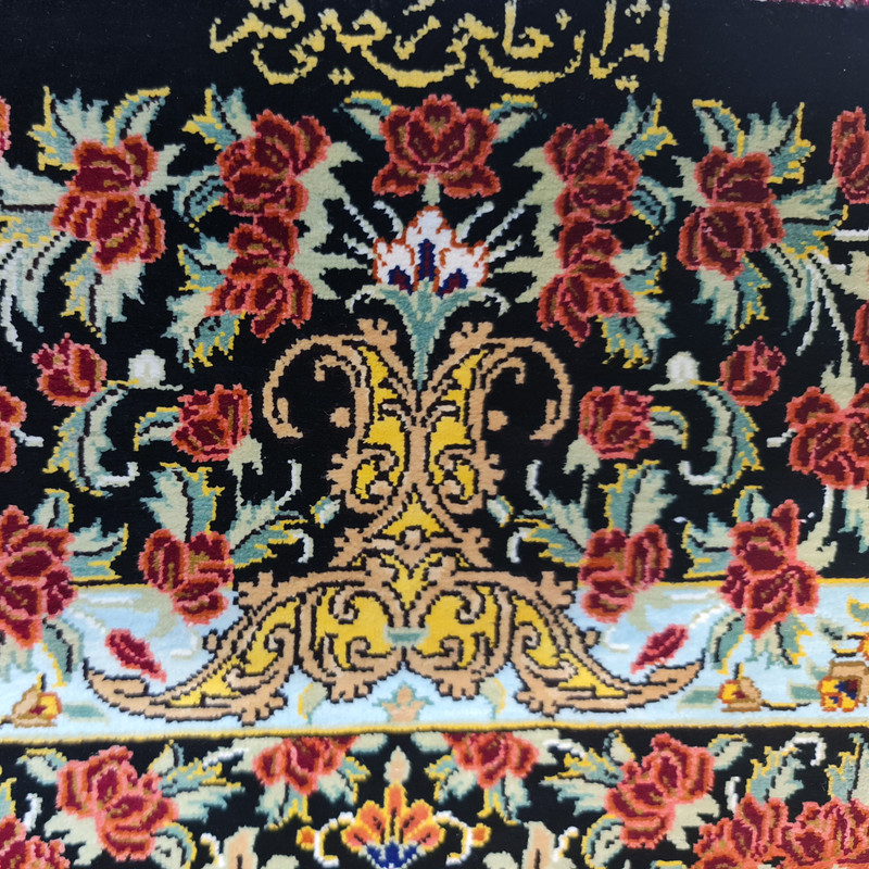 فرش دستبافت یک متری قم حاجی رحیمی کد 842 فرش دستبافت یک متری قم حاجی رحیمی کد 842
