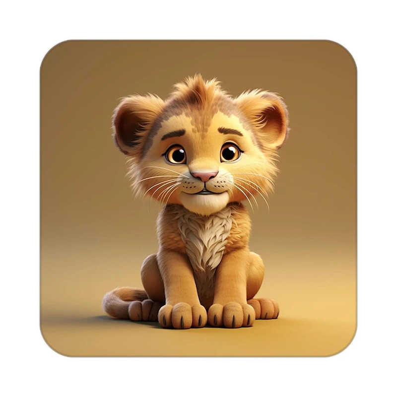 زیر لیوانی کاکتی طرح شیر مدل mp22803