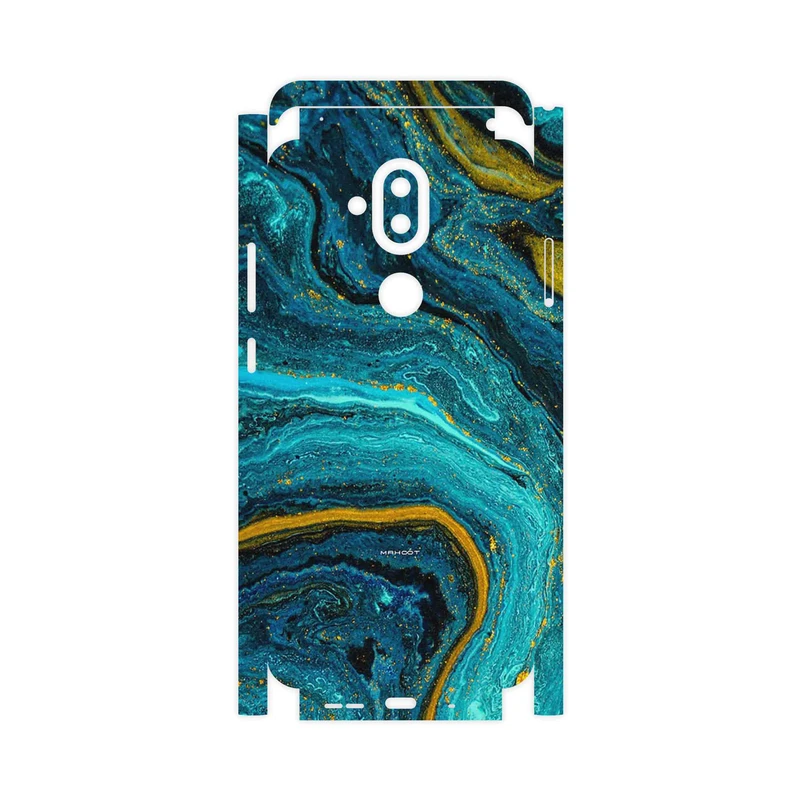 برچسب پوششی ماهوت مدل Turquoise marblewith golden streaks-FullSkin مناسب برای گوشی موبایل نوکیا 8.1