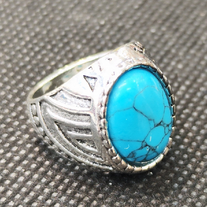 انگشتر مردانه مدل سنگ فیروزه کد 25