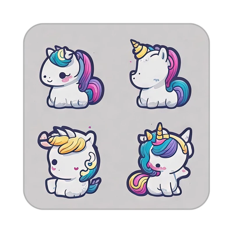 زیر لیوانی کاکتی طرح اسب تک شاخ و یونیکورن مدل mp30593