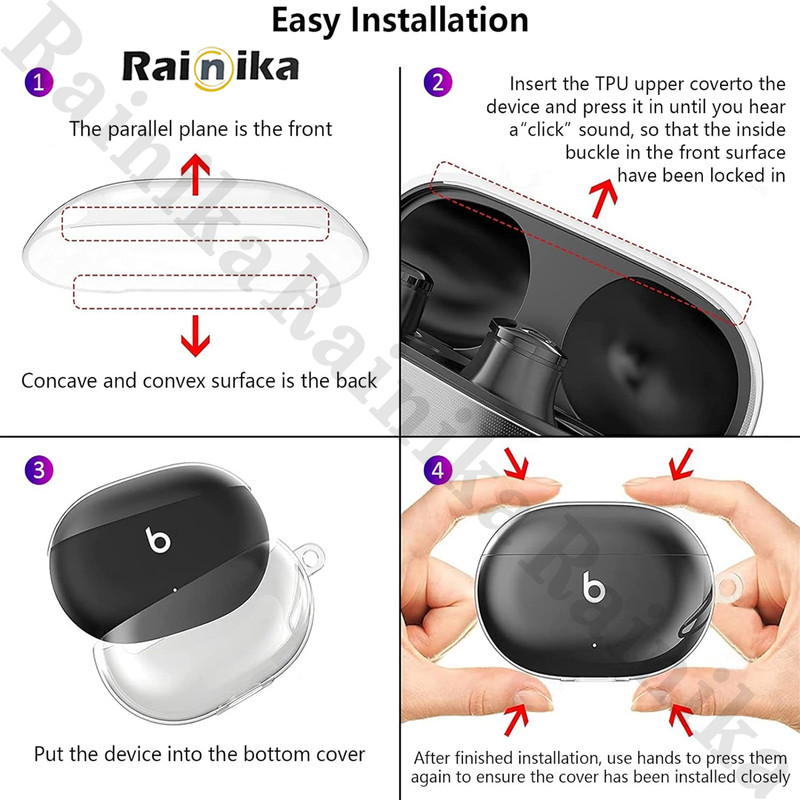 کاور رینیکا مدل Plus TRANCPARENT مناسب برای کیس هدفون بی سیم بیتس Beats Studio Buds Plus