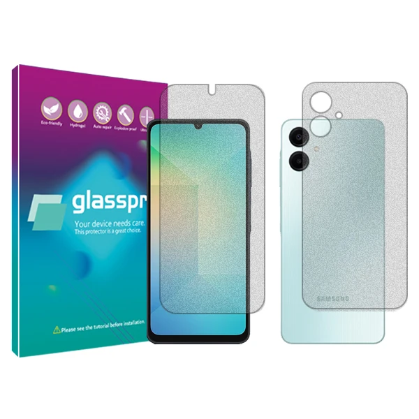محافظ صفحه نمایش مات گلس پرو مدل Resistant مناسب برای گوشی موبایل سامسونگ Galaxy F05 به همراه محافظ پشت گوشی