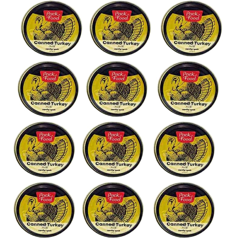 کنسرو بوقلمون در روغن پک فود - 180 گرم بسته 12 عددی