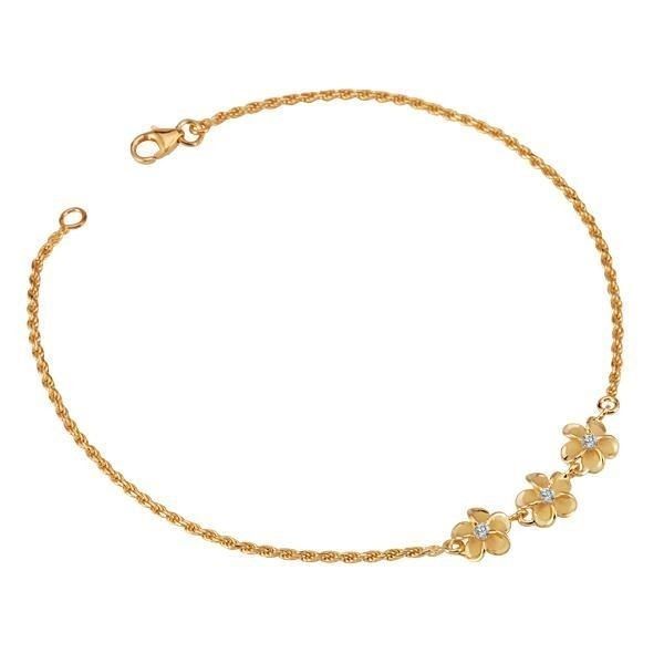 دستبند طلا 18 عیار زنانه قیراط طرح گل کد GH3720