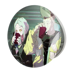 آینه جیبی خندالو طرح دیوید و لوسی انیمه سایبرپانک مدل تاشو کد 24004 