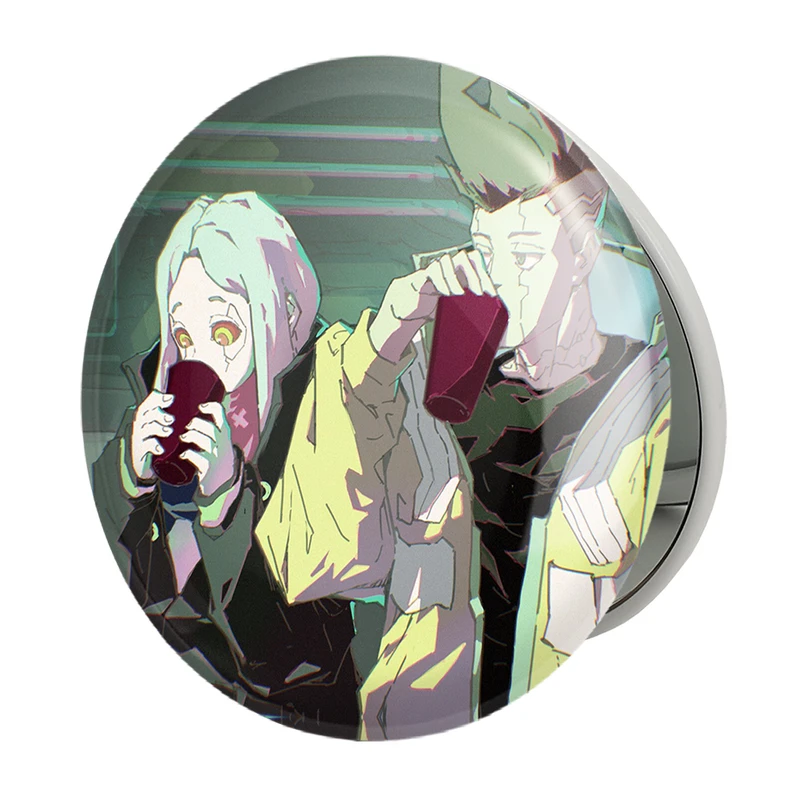 آینه جیبی خندالو طرح دیوید و لوسی انیمه سایبرپانک مدل تاشو کد 24004 