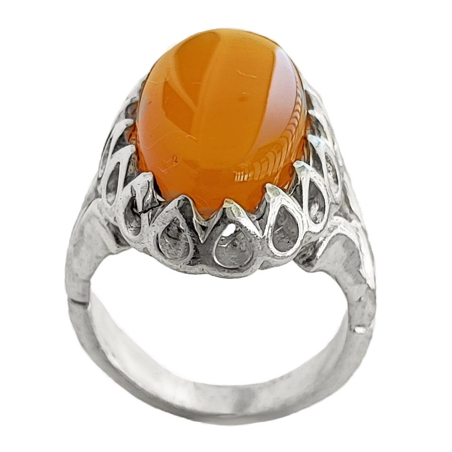 انگشتر نقره مردانه مدل عقیق شرف الشمس صفوی اشکی MSH2032