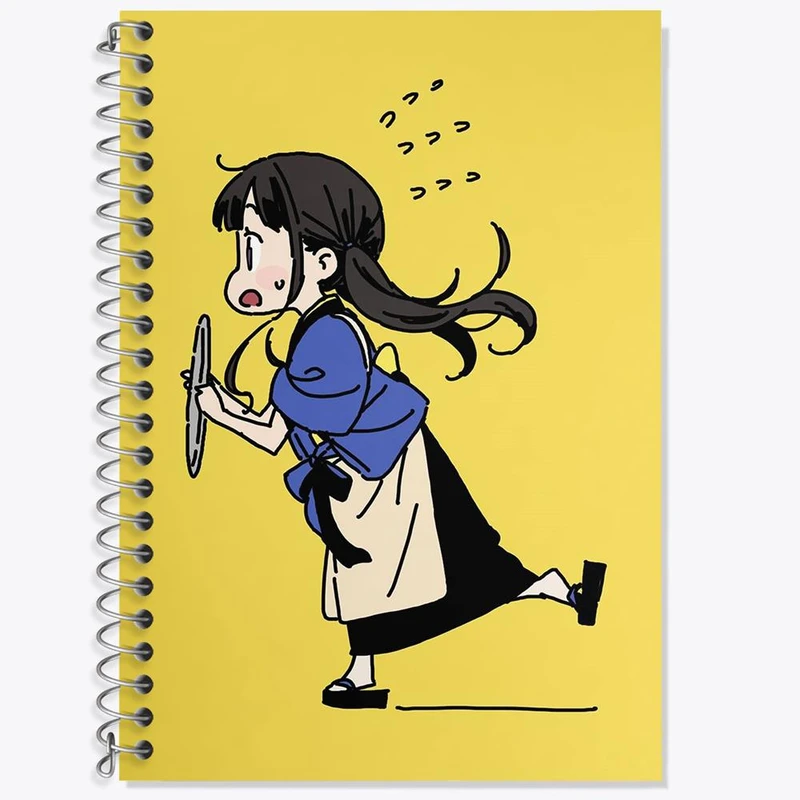 دفتر زبان 50 برگ خندالو مدل سه خط طرح تاکینا انیمه لیکوریس ریکویل Lycoris Recoil کد 22993