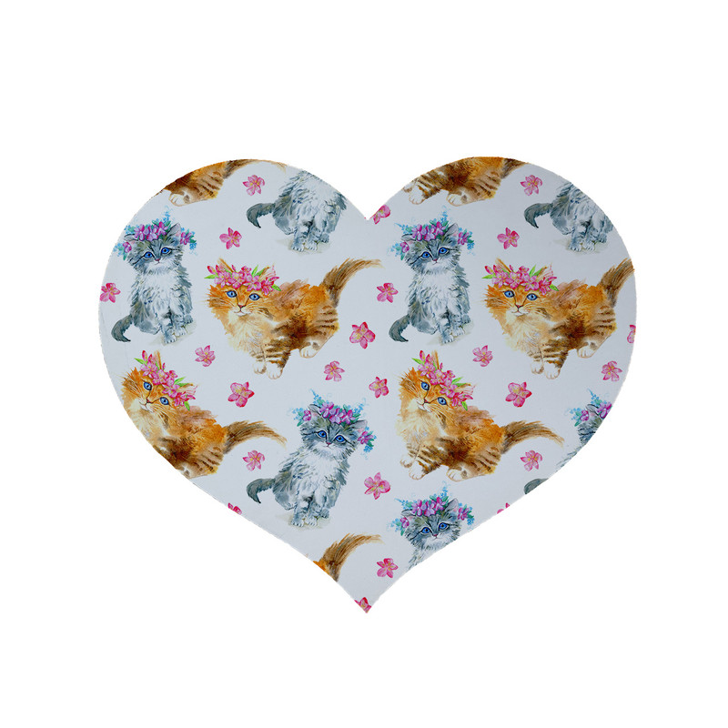 پادری مدل قلب طرح گربه کد 5871 سایز 90x90 سانتی متر 