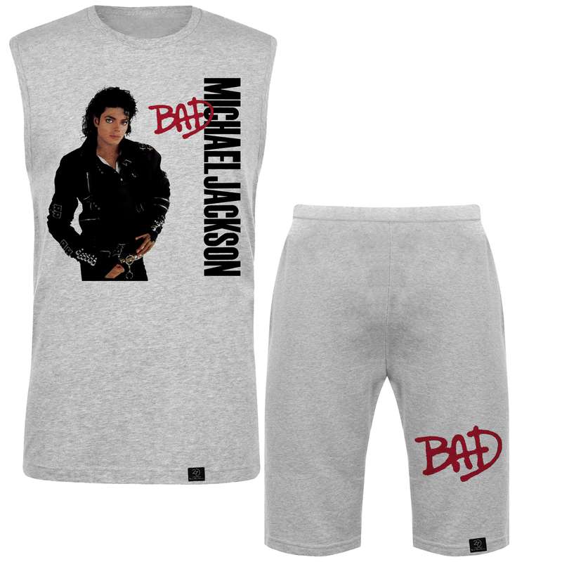 ست تاپ و شلوارک مردانه 27 مدل Michael Jackson Bad کد MH101