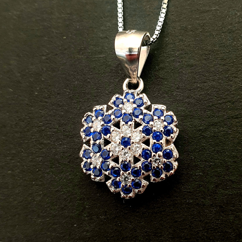 نیم ست نقره زنانه مدل دانه برف کد A375 نیم ست نقره زنانه مدل دانه برف کد A375