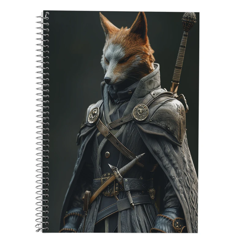 دفتر زبان 50 برگ مدوپد مدل دو خط طرح حیوانات جنگجو کد DF14900