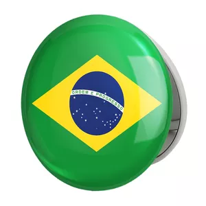 آینه جیبی خندالو طرح پرچم برزیل مدل تاشو کد 20681 
